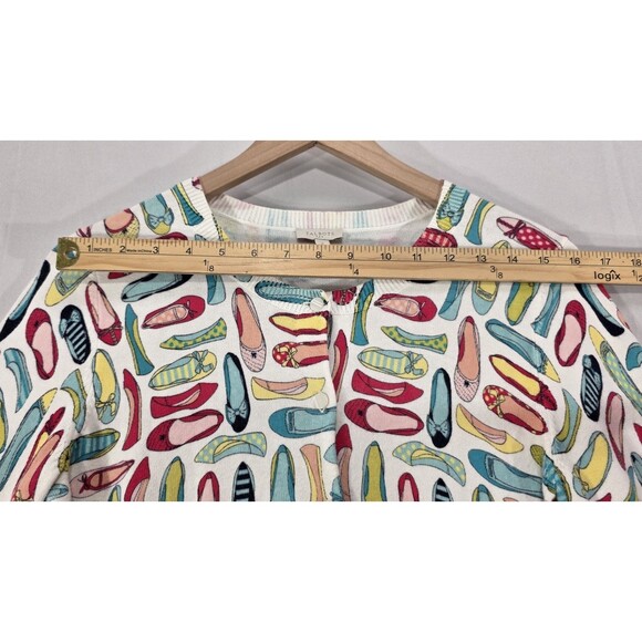 Talbots Womens Cardigan Sweater Cotton Button Up Novelty Print Whimsical Size S - Picture 7 of 10